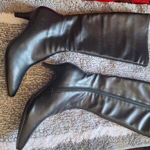 Black below knee boots